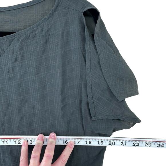 NWT 14th & Union Women's Size Small Grey Top Popover Tunic Blouse Semi Sheer - Picture 5 of 10